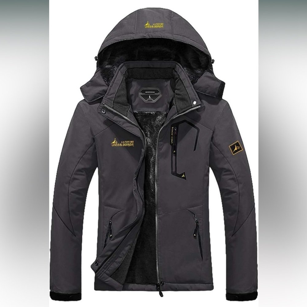 MOERDENG Women's Waterproof Ski Jacket Warm Winter Snow coat. Dark Grey